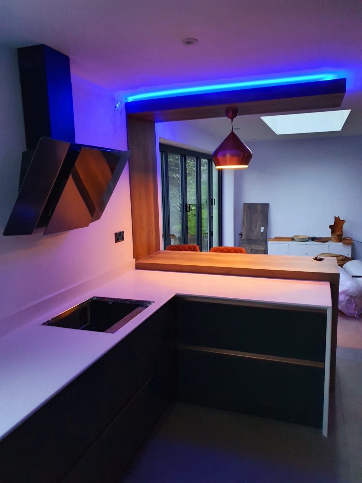 Kitchen peninsula - side and rear extension project in Nottingham